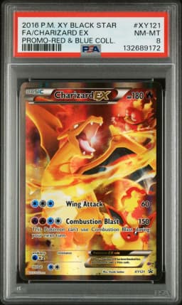 2016 #XY121 Full Art/Charizard EX PSA 8 XY Black Star Promo Pokemon