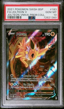 2021 #183 Full Art/Jolteon V PSA 10 Swsh Black Star Promo