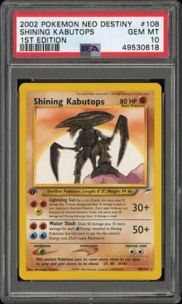 2002 #108 Shining Kabutops 1st Edition PSA 10 Neo Destiny