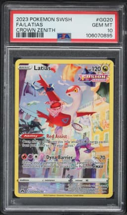 2023 #GG20 Full Art/Latias PSA 10 Sword and Shield Crown Zenith Pokemon