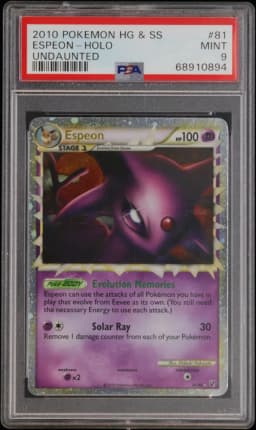 2010 #81 Espeon-Holo PSA 9 Heartgold & Soulsilver Undaunted