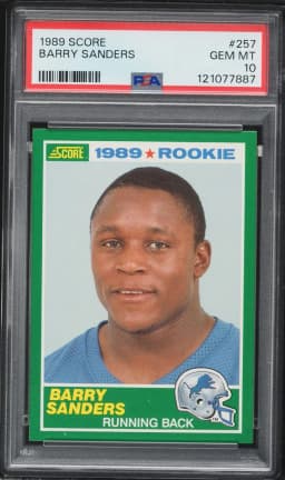 1989 #257 Barry Sanders PSA 10 Score Football