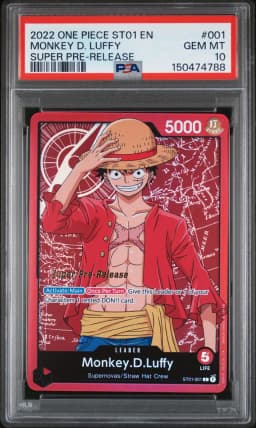 2022 #001 Monkey D. Luffy PSA 10 One Piece Starter Deck ST01-Straw Hat Crew