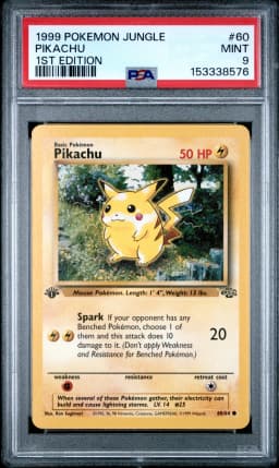 1999 #60 Pikachu 1st Edition PSA 9 Jungle