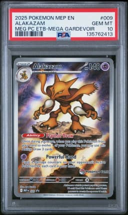 2025 #009 Alakazam PSA 10 Mep EN-Me Black Star Promo