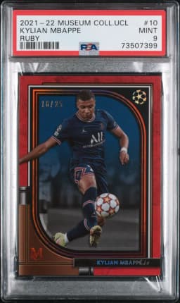 2021 #10 Kylian Mbappe PSA 9 Topps Museum Collection UEFA Champions League