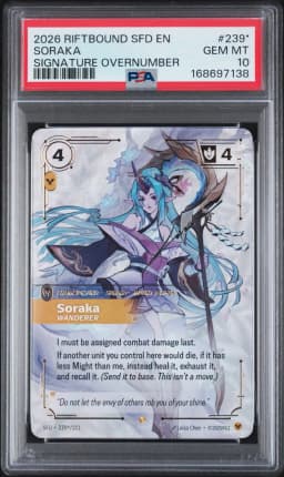 2026 #239* Soraka - Wanderer PSA 10 Riftbound: League of Legends Sfd-Spiritforged