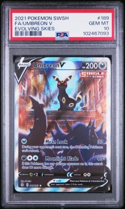 2021 #189 Full Art/Umbreon V PSA 10 Sword & Shield Evolving Skies