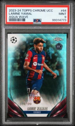 2023 #64 Lamine Yamal PSA 9 Topps Chrome UEFA Club Competitions