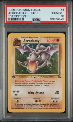1999 #1 Aerodactyl-Holo 1st Edition PSA 10 Fossil