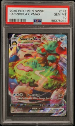 2020 #142 Full Art/Snorlax Vmax PSA 10 Sword & Shield