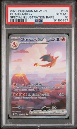 2023 #199 Charizard EX PSA 10 Mew EN-151