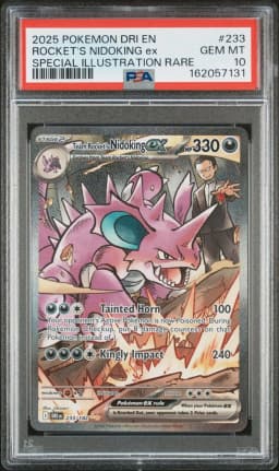 2025 #233 Team Rocket's Nidoking EX PSA 10 Dri EN-Destined Rivals