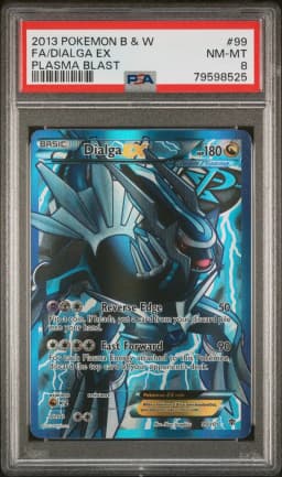 2013 #99 Full Art/Dialga EX PSA 8 Black & White Plasma Blast