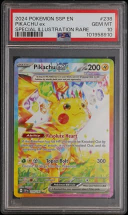 2024 #238 Pikachu EX PSA 10 Ssp EN-Surging Sparks