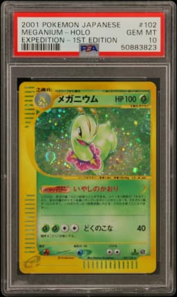 2001 #102 Meganium-Holo 1st Edition PSA 10 Japanese Expedition