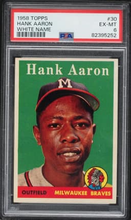 1958 #30 Hank Aaron PSA 6 Topps Baseball