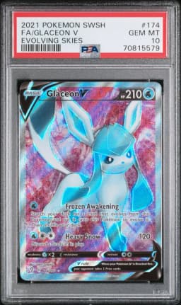 2021 #174 Full Art/Glaceon V PSA 10 Sword & Shield Evolving Skies