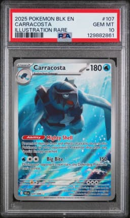 2025 #107 Carracosta PSA 10 Blk EN-Black Bolt