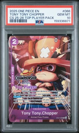 2025 #066 Tony Tony Chopper PSA 10 One Piece Championship 25-26 Top Player Pack