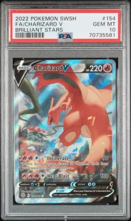 2022 #154 Full Art/Charizard V PSA 10 Sword & Shield Brilliant Stars