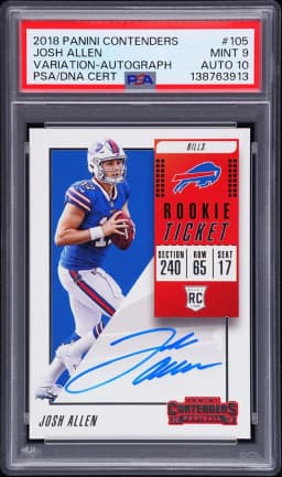 2018 #105 Josh Allen PSA 9 Panini Contenders Football