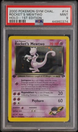 2000 #14 Rocket's Mewtwo PSA 9 Gym Challenge