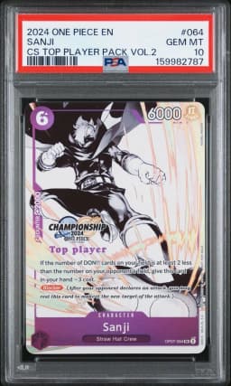 2024 #064 Sanji PSA 10 One Piece Championship 2024 Top Player Pack Vol.2