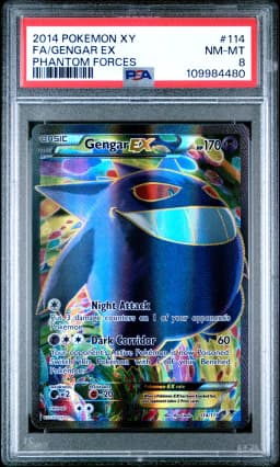 2014 #114 Full Art/Gengar EX PSA 8 XY Phantom Forces