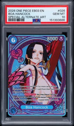 2026 #026 Boa Hancock PSA 10 One Piece EB03-Extra Booster -One Piece Heroines Edition-