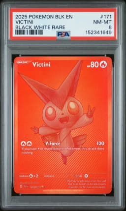 2025 #171 Victini PSA 8 Blk EN-Black Bolt