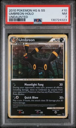 2010 #10 Umbreon-Holo PSA 7 Heartgold & Soulsilver Undaunted