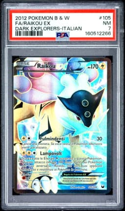 2012 #105 Full Art/Raikou EX PSA 7 Black & White Dark Explorers