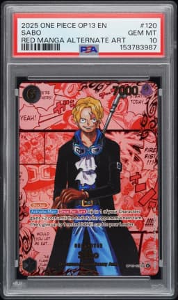 2025 #120 Sabo PSA 10 One Piece OP13-Carrying on His Will