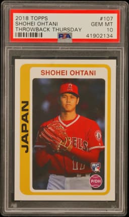 2018 #107 Shohei Ohtani PSA 10 Topps Throwback Thursday