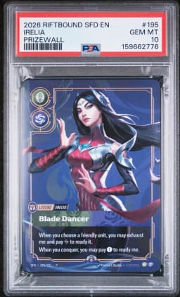 2026 #195 Irelia - Blade Dancer PSA 10 Riftbound: League of Legends Sfd-Spiritforged Plated Legends
