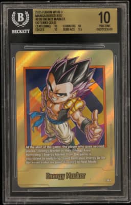 2025 #E88 Energy Marker (Gotenks) GOLD BGS 10 Dragon Ball Super Card Game Fusion World Manga Booster 02