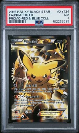2016 #XY124 Full Art/Pikachu EX PSA 7 XY Black Star Promo