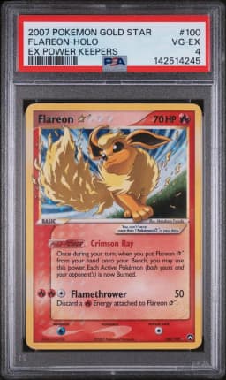 2007 #100 Flareon-Holo Gold Star PSA 4 EX Power Keepers