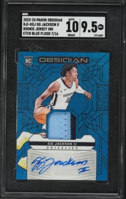 2023 #RJIGGJ GG Jackson II SGC 9.5 Panini Obsidian Rookie Jersey Ink Basketball