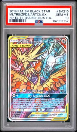 2019 #SM210 Full Art/Moltres & Zapdos & Articuno GX PSA 10 SM Black Star Promo