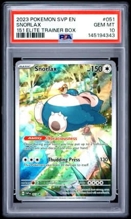 2023 #051 Snorlax PSA 10 Svp EN-SV Black Star Promo
