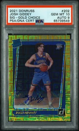 2021 #202 Josh Giddey PSA 10 Panini Donruss