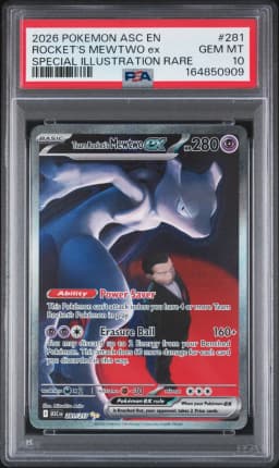 2026 #281 Team Rocket's Mewtwo EX PSA 10 Asc EN-Ascended Heroes