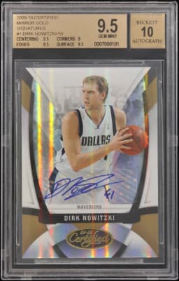 2009 #1 Dirk Nowitzki/10 BGS 9.5 Certified Mirror Gold Signatures