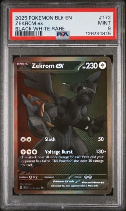 2025 #172 Zekrom EX PSA 9 Blk EN-Black Bolt