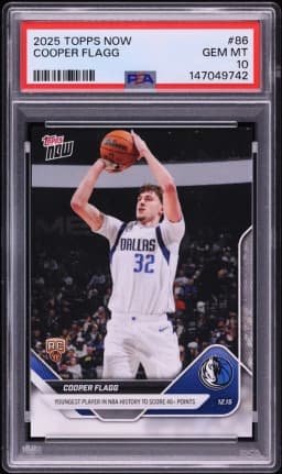 2025 Topps Now Cooper Flagg ROOKIE #86 PSA 10 GEM MINT
