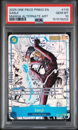 2025 #119 Sanji PSA 10 One Piece PRB02-Premium Booster -One Piece Card the Best- Vol.2