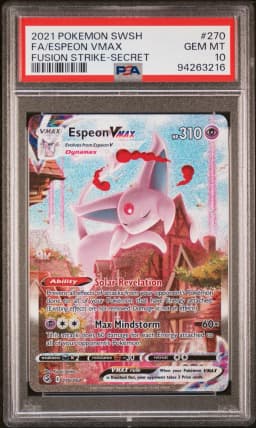 2021 #270 Full Art/Espeon Vmax PSA 10 Sword & Shield Fusion Strike