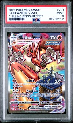 2021 #201 Full Art/Blaziken Vmax PSA 9 Sword & Shield Chilling Reign